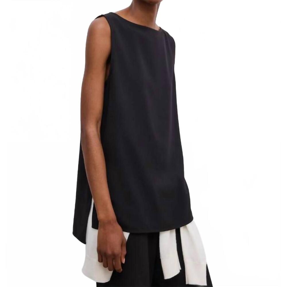 NEW HOUSE OF DAGMAR sleeveless crepe top in black